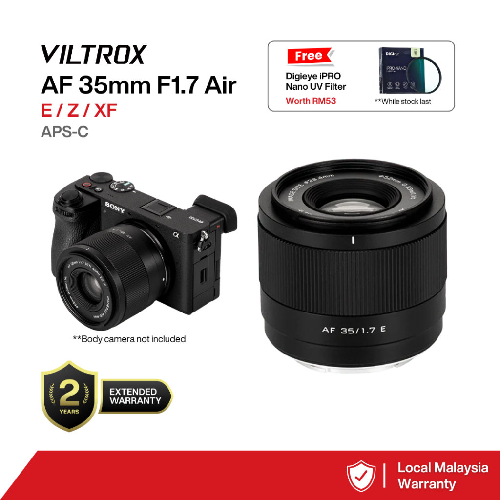 VILTROX AF 35 มม.F1.7 Air E/Z/XF APS-C เลนส์โฟกัสอัตโนมัติสําหรับ SONY E-Mount FUJI X-Mount NIKON กล