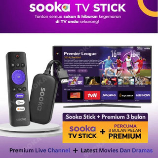 SOOKA 4K TV Stick – Percuma Pelan Premium 3 Bulan Support 5G, Bluetooth, HDMI, Dolby Atmos, Google Play