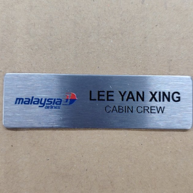 MAS NAMETAG ( MAS AIRLINES) ชื่อ AIRLINES;NAMETAG MALAYSICABIN CREW NAME TAG สแตนเลส