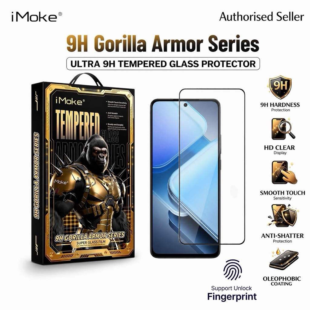 IMoke กระจกนิรภัยสําหรับ iQOO Z9/Z9x/Z9 Turbo/Z9 Turbo+/Z10 Turbo/Z10 Turbo Pro