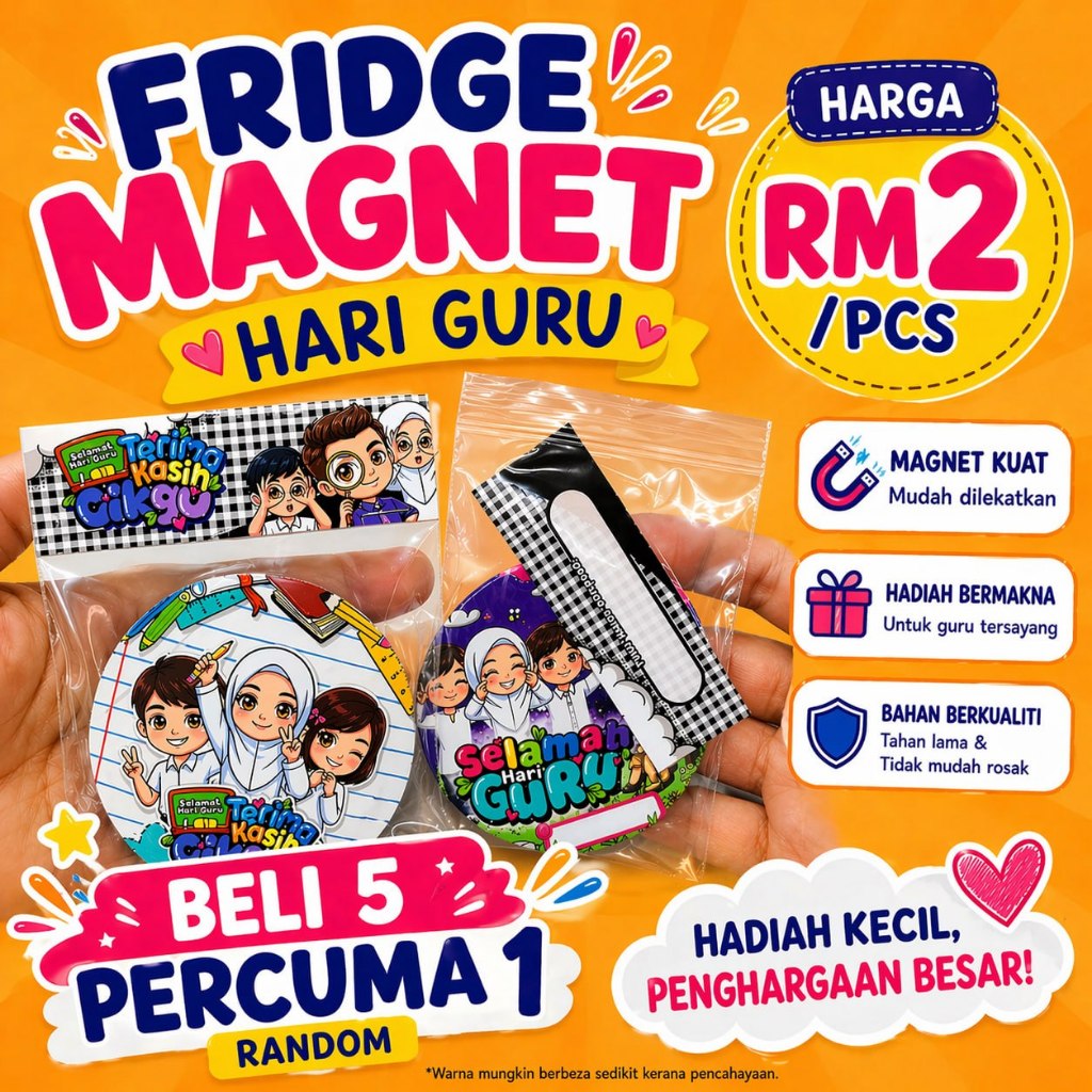 FRIDGE MAGNET HARI GURU HADIAH HARI Guru TEACHER