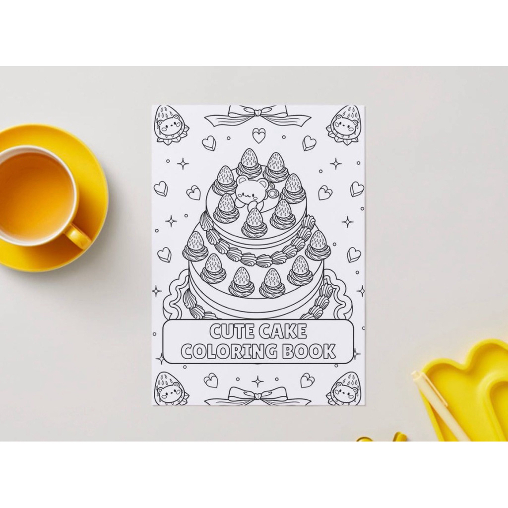 CUTE CAKE BOOK COLORING PAGES COLORING 10 PAGES COLORING BOOK & COLORING PAPER FOR CHILDREN AND ADUL