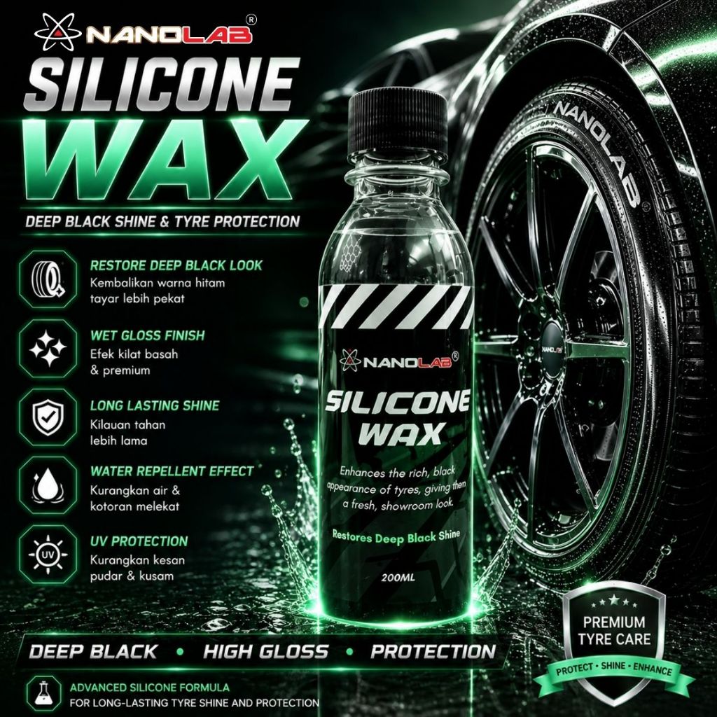 Pure Silicone Wax Tyre Wax Tyre Polish Silikon Tyre Wax [ ส่งตรงจากโรงงาน ] - Nanolab