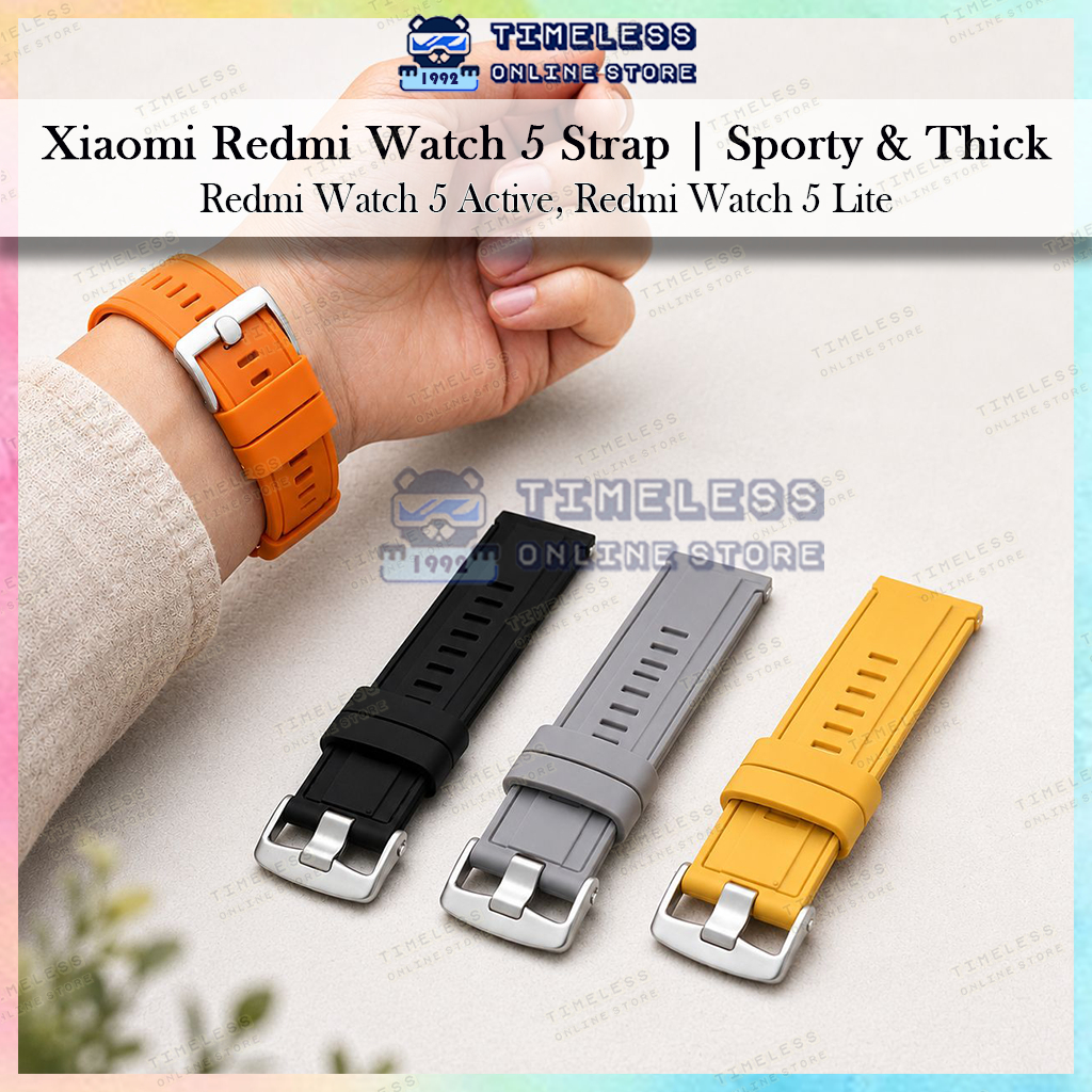 🇲🇾 สาย Xiaomi Redmi Watch 5 Active / 5 Lite, Sport Series 22mm, หัวเข็มขัดสแตนเลส (Xiao Mi 5active 5