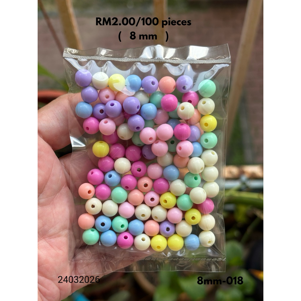 RM2.00/100 kyping : 8mm-018 - Manik - Bead - 8 mm