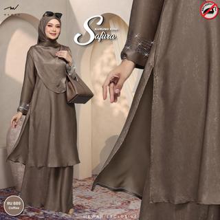 Baju Kurung Riau Saheera COFFEE By Mewah Exclusive Kain Baju Raya dan kain Santorini Muslimah