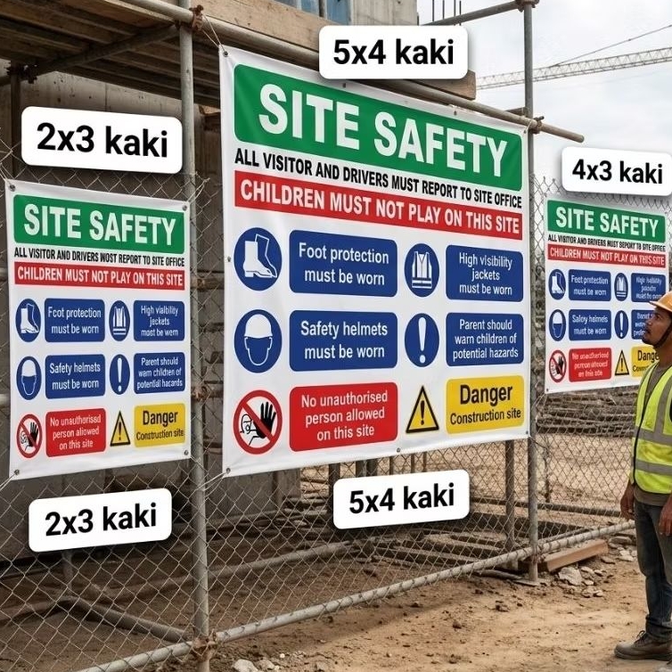 BANNER SITE SAFETY CHILDREN ไม่เล่น AT THIS SITE SSCNP010 TARPOLIN 320gsm
