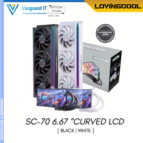 LOVINGCOOL SC-70 6.67" 2K RESOLUTION CURVE LCD LIQUID COOLER AIO ( BLACK WHITE )