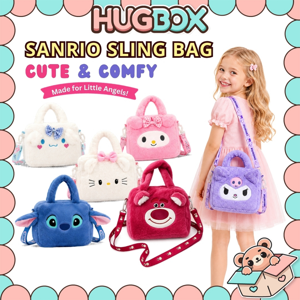 HugBox Sling Bag Kids Bag Kuromi Budak Beg Koromi Sling Bag Melody Bag Kids Pompompurin Bag Kuromi