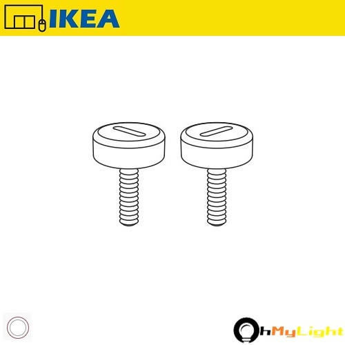 [OhMyLight] สกรู IKEA SKADIS 2 ชิ้น ~ สีขาว/เหล็ก