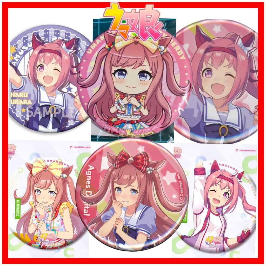 58 มม.Umamusume Pretty Derby Agnes Digital Haru Urara Uma Lencana Butang Pin Button Badge พร้อมเข็มก