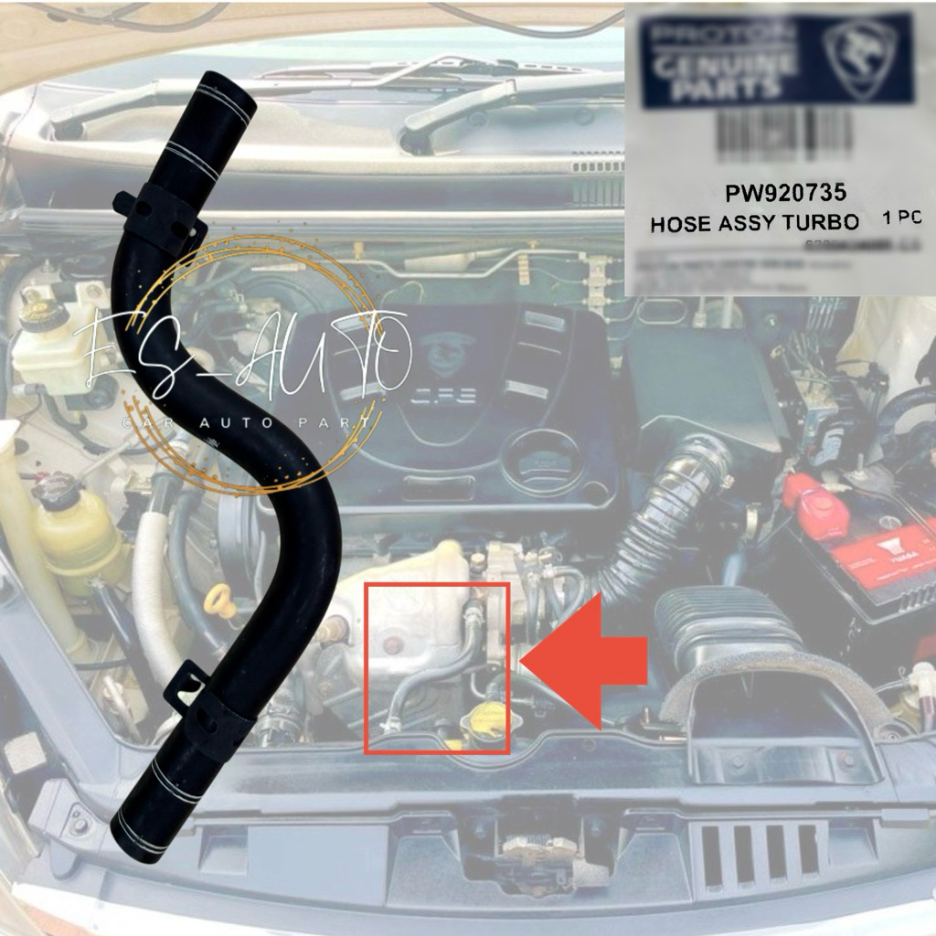 *Proton Exora Turbo, Preve Coolant Turbo Hose (Radiator To Turbo) Exora Bold Pw920735/Pw920763