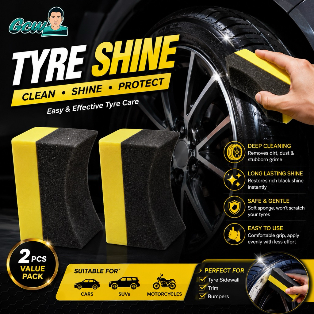 GCW Tyre Shine Dedicated Sponge Brush 2 PC