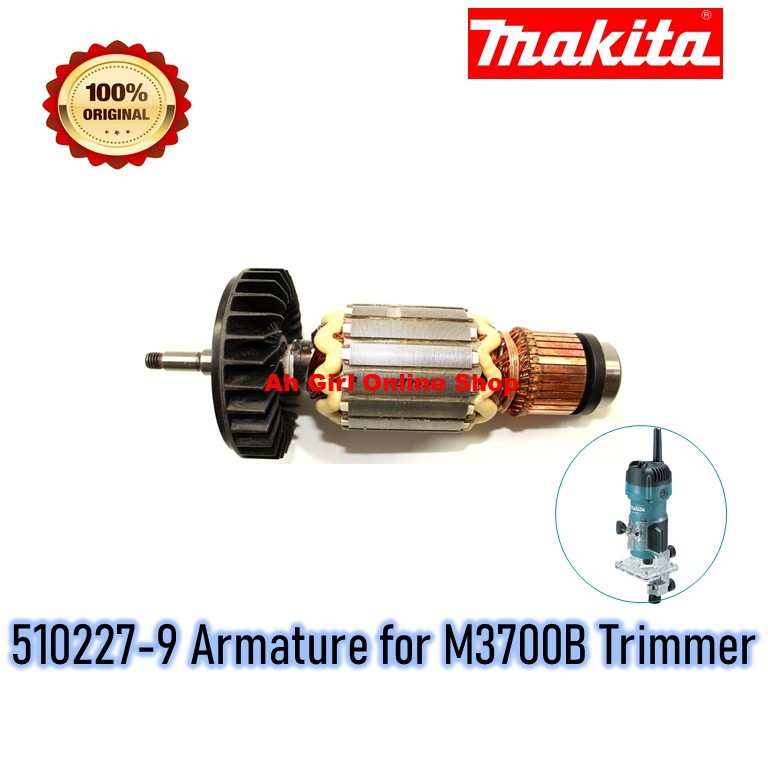 MAKITA ดู มากีต้า 510227-9 Armature สําหรับอะไหล่ทริมเมอร์ M3700B