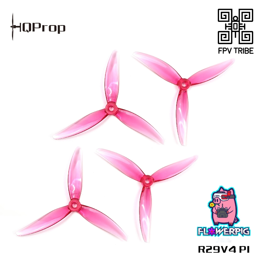 HQProp FlowerPig R29 V4 สีชมพู 5.1x2.9x3 5" ใบพัด 2CW + 2CCW