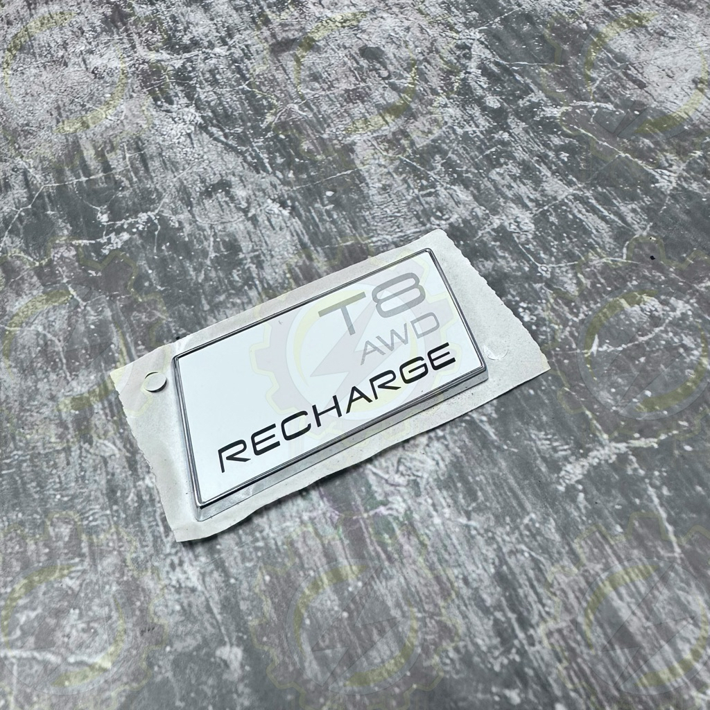 VOLVO XC90 T8 AWD RECHARGE EMBLEM โลโก้ BADGE พร้อมเทปด้านข้างคู่ VOLVO XC90 ด้านหลัง TRUNK EMBLEM