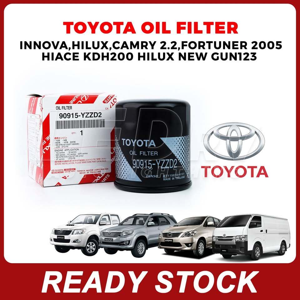 กรองน้ํามันเครื่องTOYOTA YZZD4 HILUX INNOVA FORTUNER HIACE UNSER KUN25 KUN26 KDH200 90915-YZZD4 D4