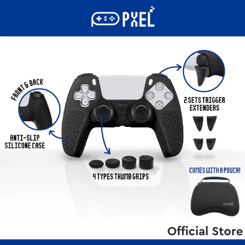 PEXEL PS5 DualSense 4-in-1 Starter Pack Controller Case– การออกแบบสําหรับ Playstation DualSense Cont