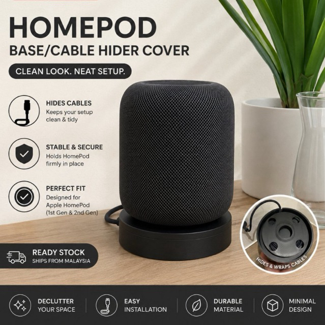 <pple HomePod Cable Hider Base Stand Cable Management Cover HomePod 1st & 2nd Gen Compatible Minimal