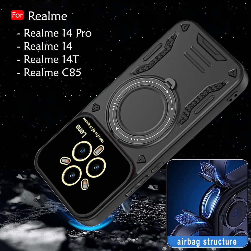 เคสโทรศัพท์มือถือสําหรับRealme 14 14 Pro 14T C85 UTปลอกฮาร์ดกลับกันกระแทกฝาครอบป้องกันTPU