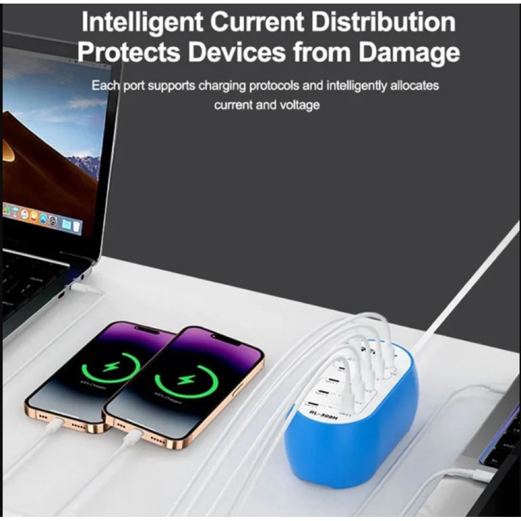 RELIFE RL-309M TYPE C 10 PORT TYPE C SMART CHARGER