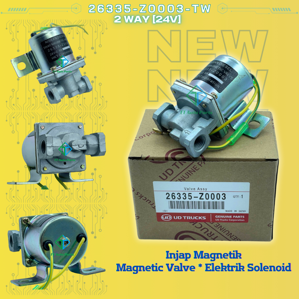 วาล์วแม่เหล็ก 2 ทาง / Injac Magnetik / Elektrik Solenoid (24V) Nissan UD Cw520, Profia FS271, VF188 