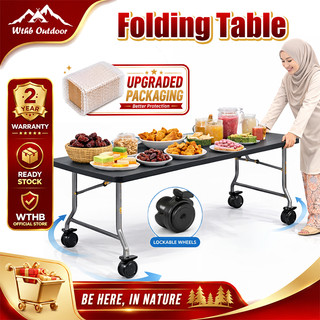 WTHB 6FT Foldable Table Banquet Table Meja Lipat Heavy Duty 500KG Outdoor Catering Dining Folding Table