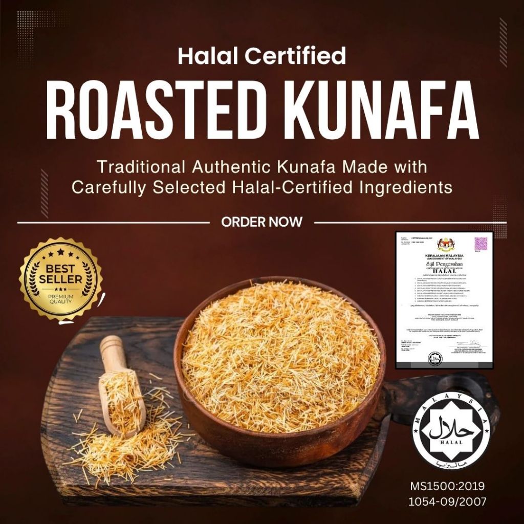 Kunafa คั่ว 500g Kataifi ของแท้สําหรับขนมช็อคโกแลตคุนาฟา JAKIM ฮาลาล
