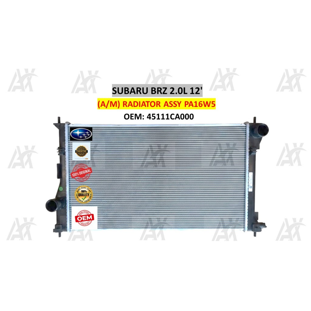 SUBARU BRZ 2.0L 12 (A/M) 1LAYER FIN5 RADIATOR ASSY PA16W5