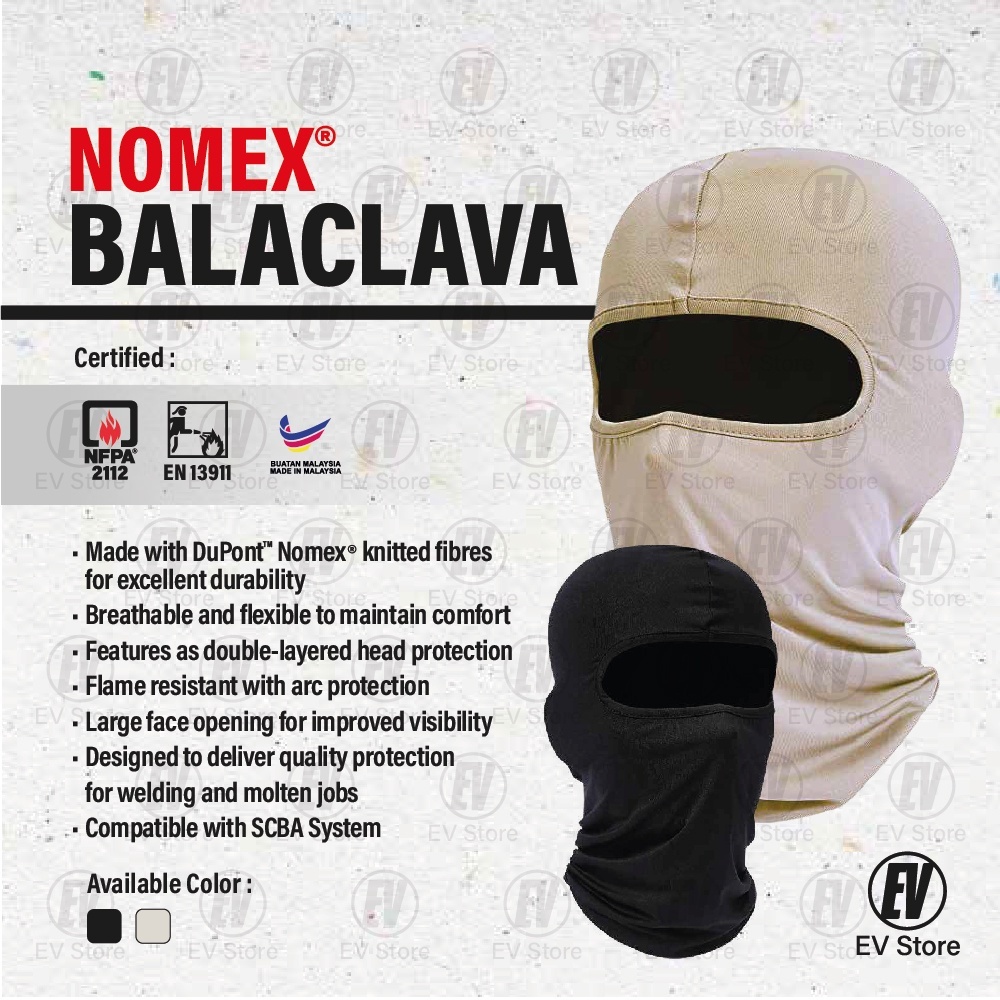 Sherwood Nomex Balaclava Fire Resistance Face Cover - Safety Sports F1 Racing - FIA Mask Kalis & Tah
