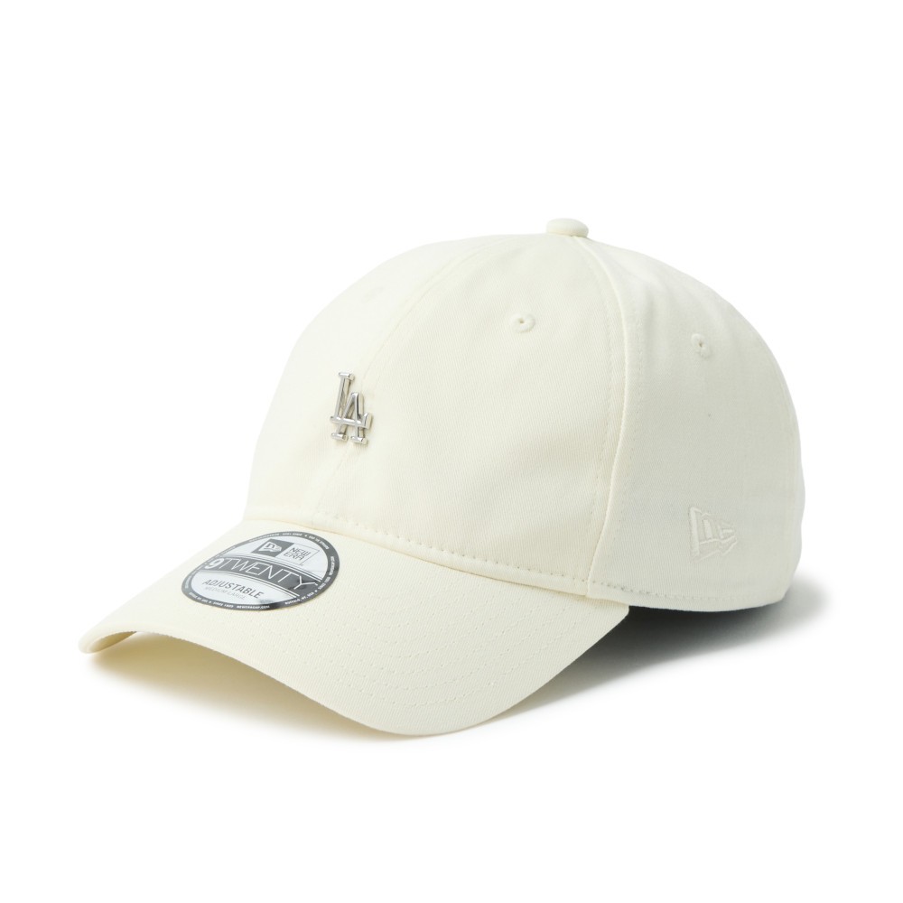 NEW ERA JAPAN - MLB LA Los Angeles Dodgers METAL BADGE 9TWENTY Cream Strapback Hat Cap
