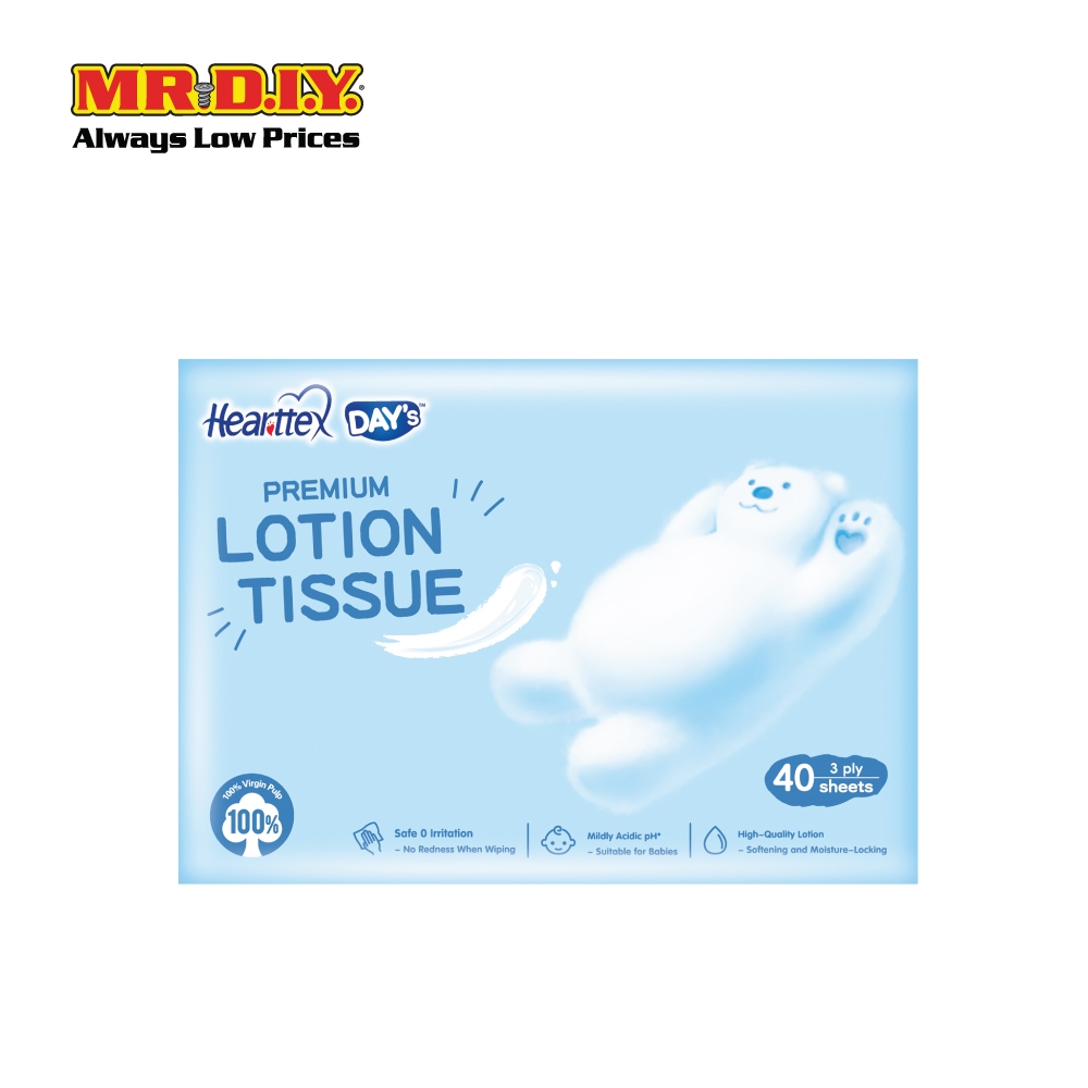 HEARTTEX x DAYS Lotion Tissue 3 PLY 40S (19ซม. x 13.2ซม.)