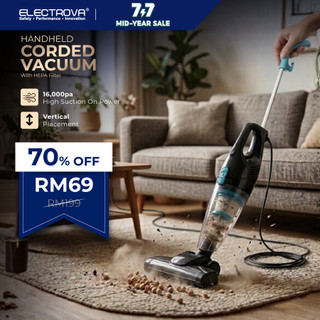Electrova 3-in-1 Handheld Vacuum Cleaner | Lightweight Power Series | 16kPa Suction