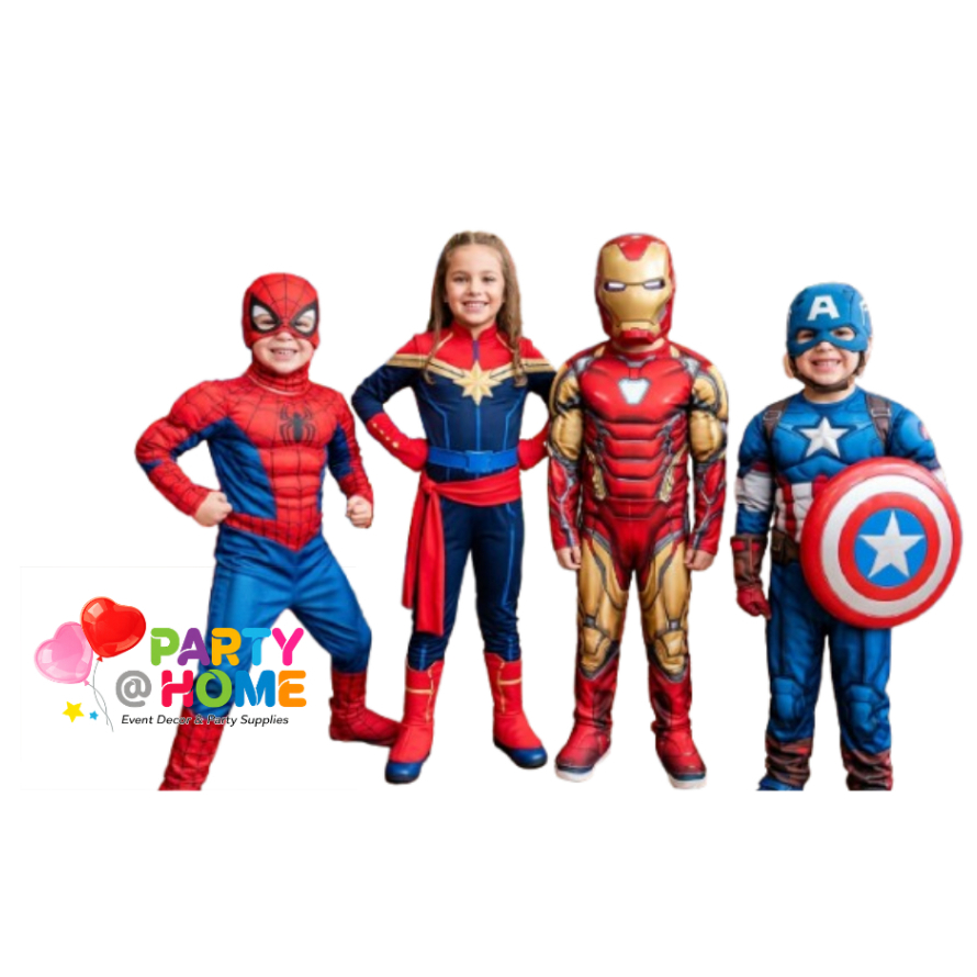 PAH ฮาโลวีนเครื่องแต่งกาย Spiderman Mussle คอสเพลย์ Boy Avengers Marvel Spider Man Superhero คอสเพลย