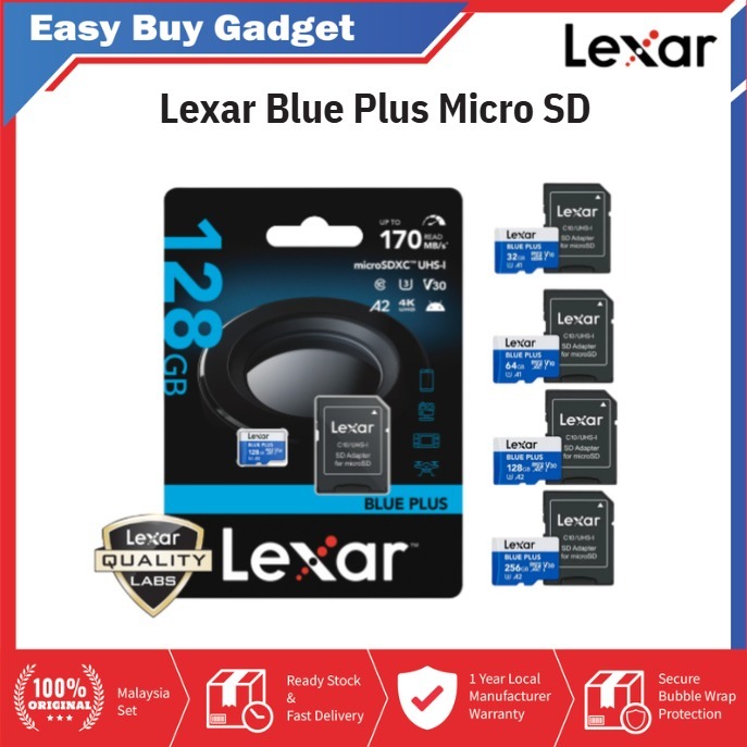 Lexar Blue Plus Micro SD Card - 32GB 64GB