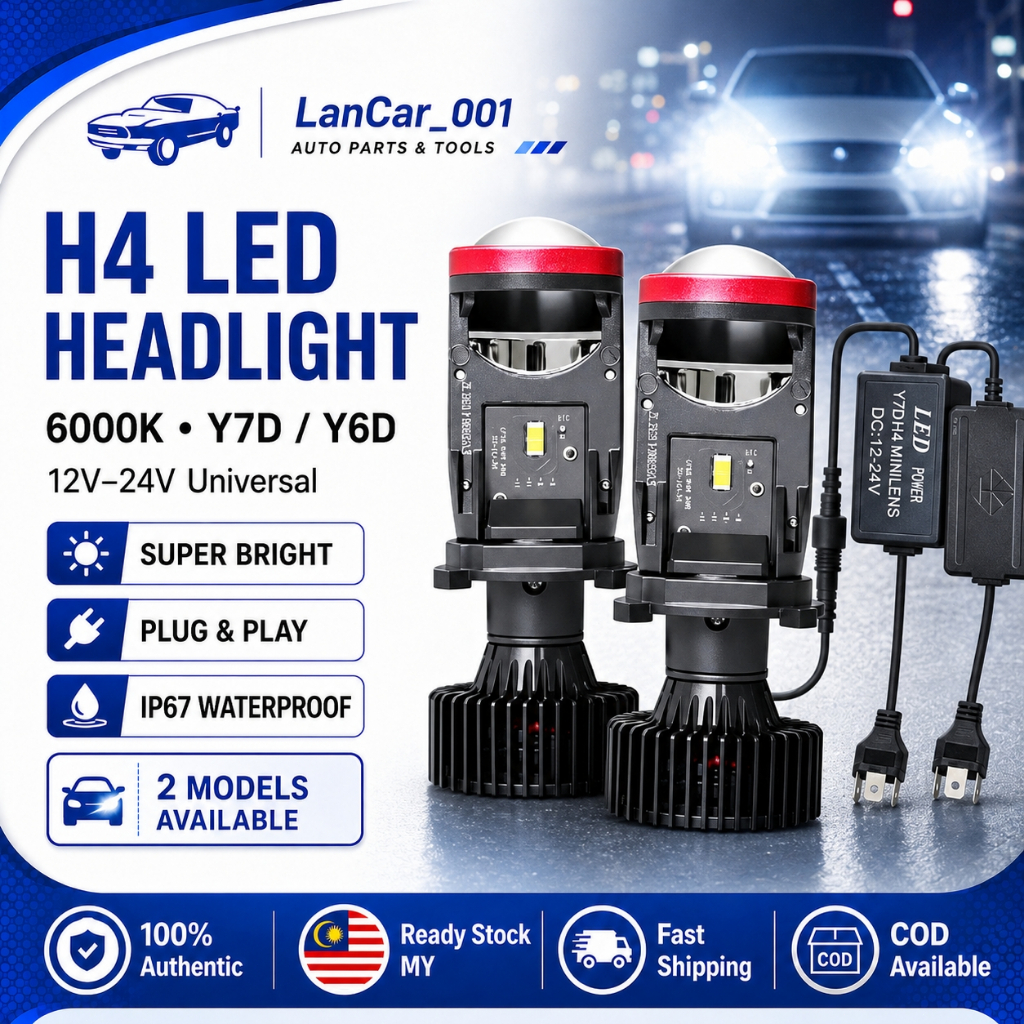 2PCS Y7D Y6D คุณภาพสูง 1300W 15000LM ไฟหน้ารถ H4 รถหมอกหลอดไฟ LED 6000K