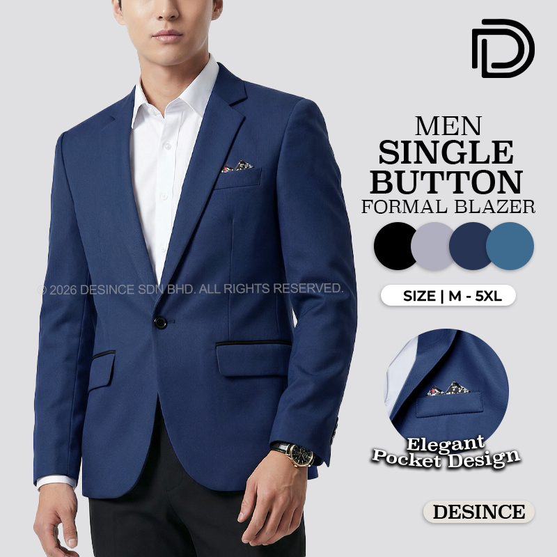 DESINCE ผู้ชาย Plus ขนาดอย่างเป็นทางการ Blazer ธุรกิจเสื้อสูท Modern Office Blazer Coat Lelaki MT 10