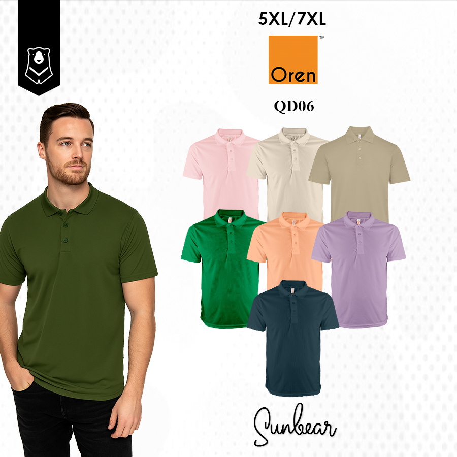 QD06 Oren Sport Quick Dry Cool Fit Polo ไมโครไฟเบอร์ Unisex Sport Jersey Breathable Tee Plus ขนาด 11