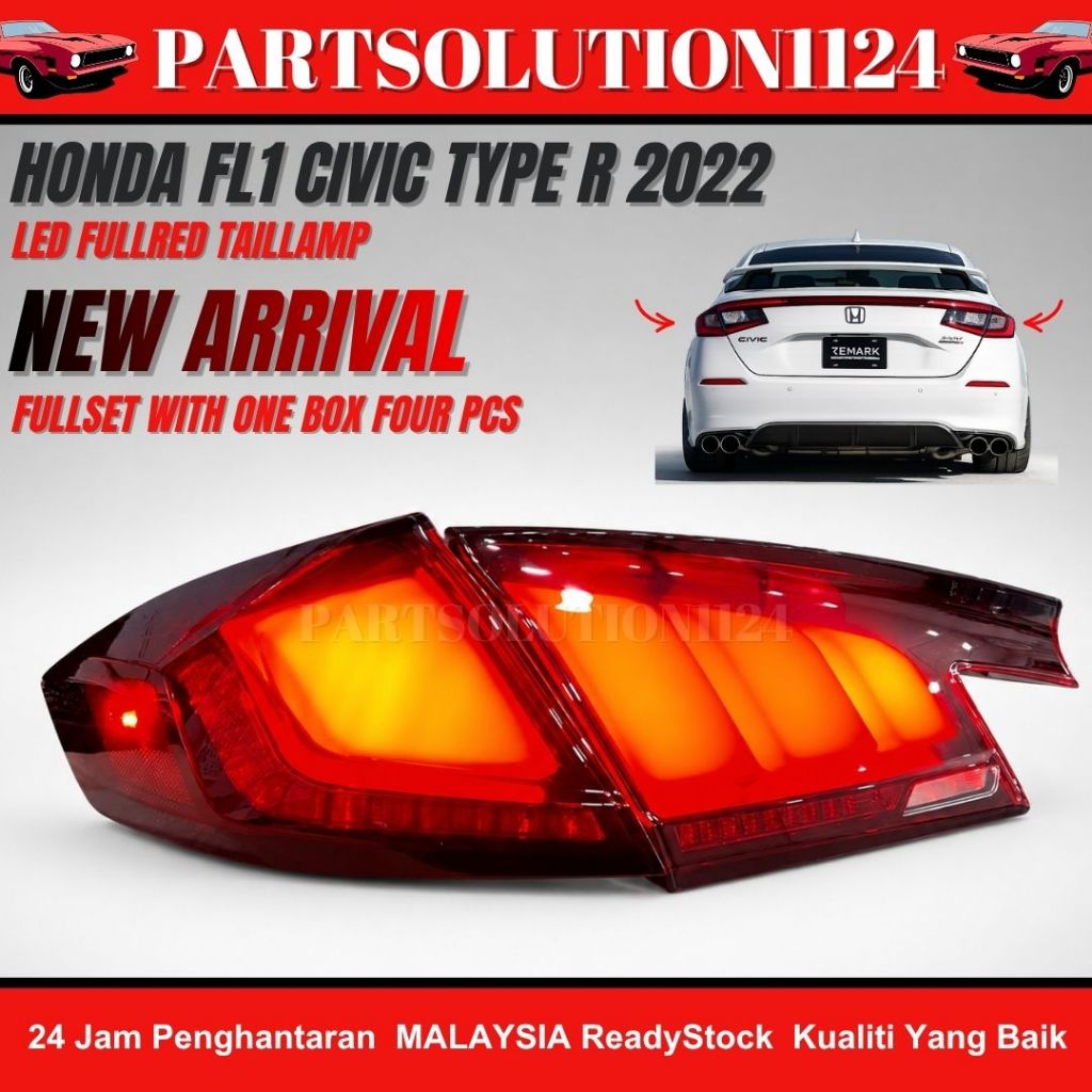 HONDA CIVIC TYPE-R FL1 / FL5 LED FULL RED TAIL LAMP 4PCS 1SET MUGEN 1:1 ชุด OEM