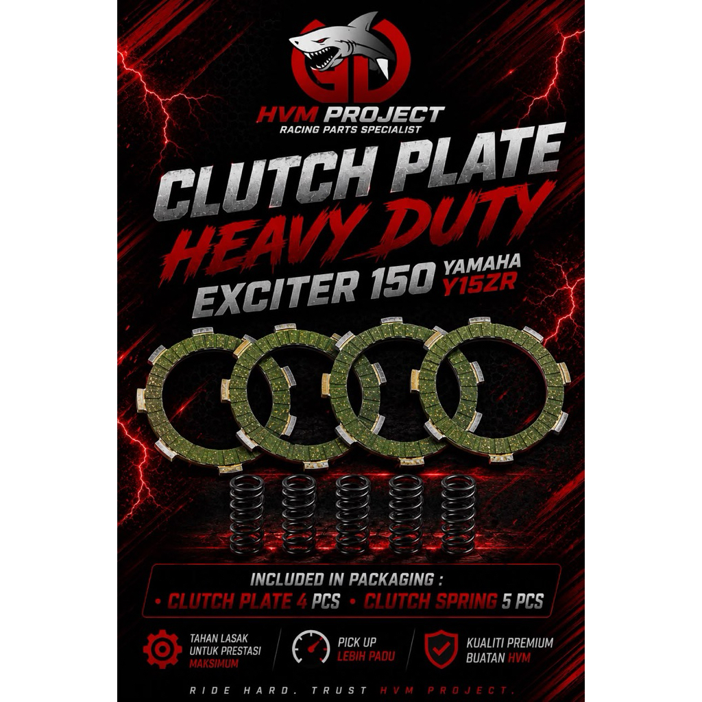 HVM PROJECT CLUTCH PLATE RACING HEAVY DUTY WITH SPRING CLUTCH Y15ZR ( 4 ชิ้น )