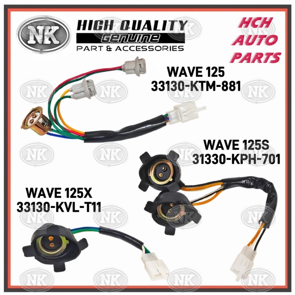 HEADLAMP SOCKET ASSY - HONDA - WAVE 125 (33130-KTM-881)/ WAVE 125S (33130-KPH-701)/ WAVE 125X ULTIMO