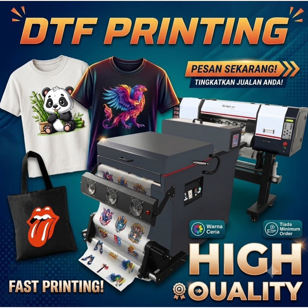 DTF การพิมพ์ที่กําหนดเอง dtf การพิมพ์ฟิล์ม Iron On Heat Transfer Patch หัวกดฟิล์ม DTF Heatpress Film