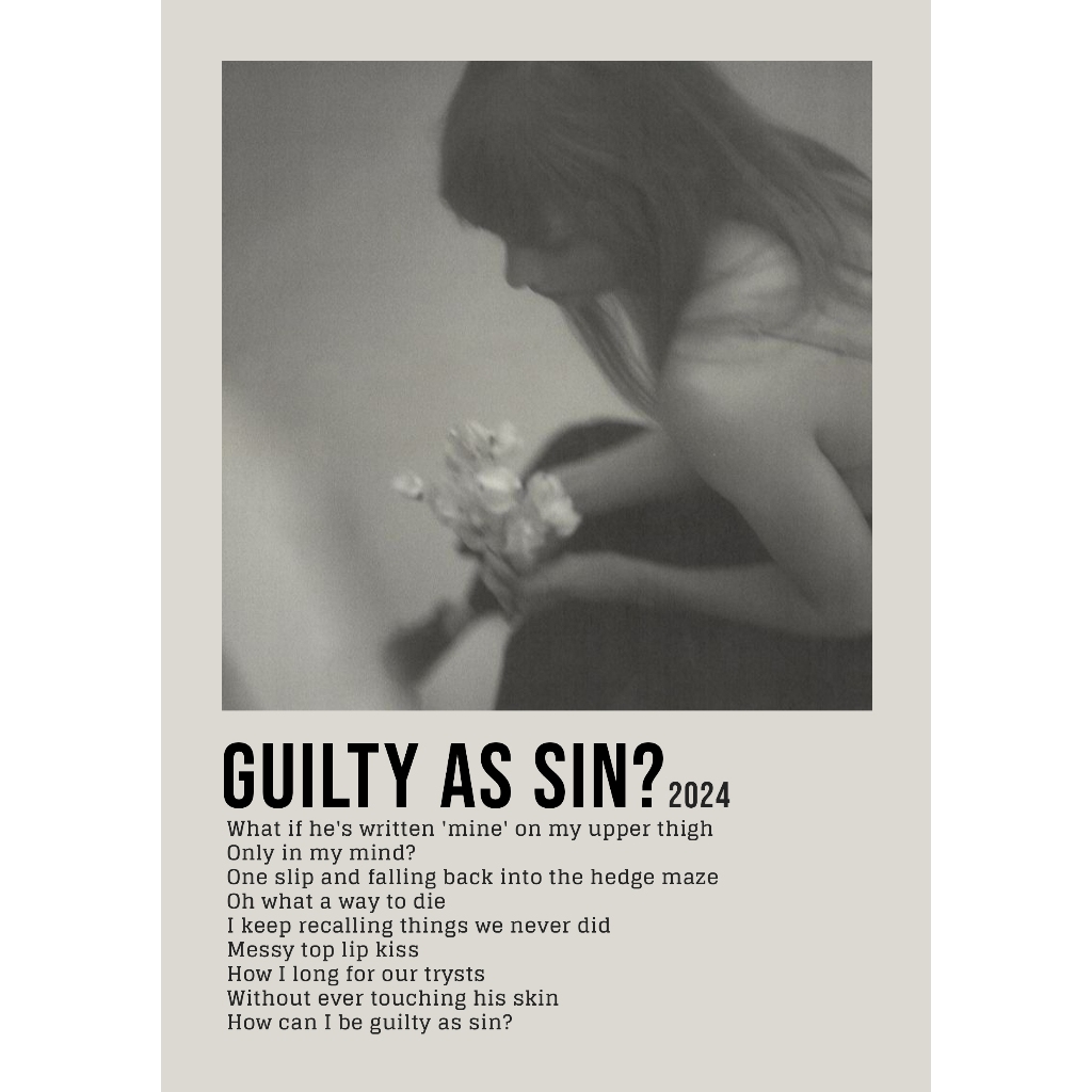 ปกโปสเตอร์ อัลบั้ม Guilty as Sin by Taylor Swift