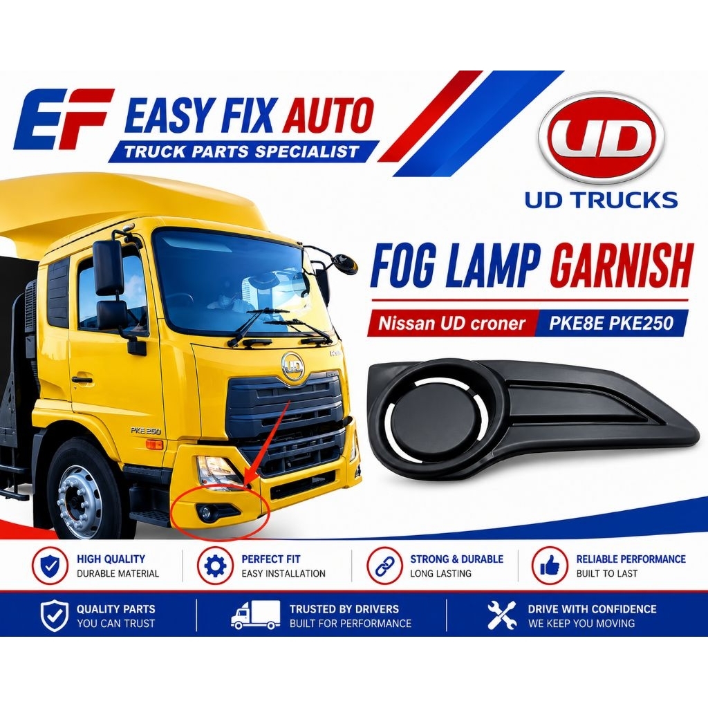 BUMPER โคมไฟ GARNISH NISSAN UD CRONER PKE8E PKE250 หมอกโคมไฟ GARNISH