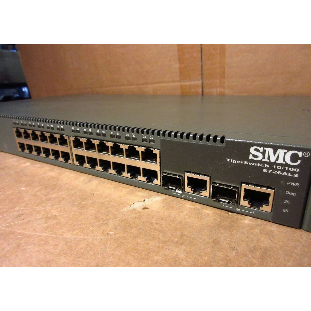 SMC TigerSwitch SMC6726AL2 24 Port Managed 1U Rackmount Network Switch