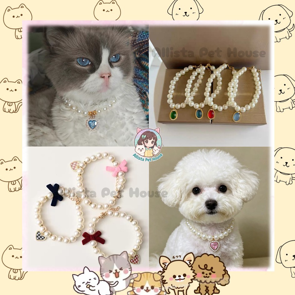 ปลอกคอสัตว์เลี้ยง ปลอกคอสุนัขแมว สร้อยคอสัตว์เลี้ยงแบบปรับได้ Rantai colar Kuching 宠物项圈 猫狗项圈
