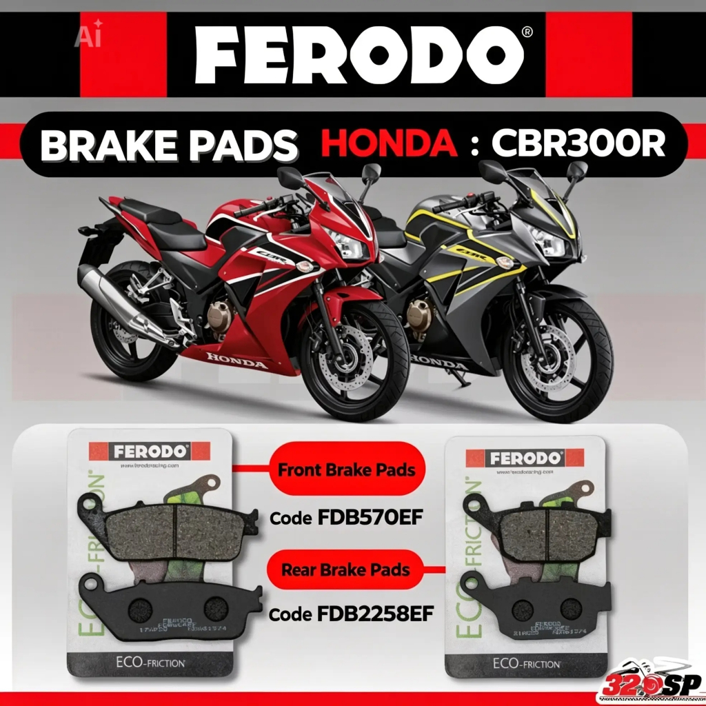 ผ้าเบรค FERODO FDB570EF สําหรับ CBR250 CBR300 CBR500 VERSYS 250