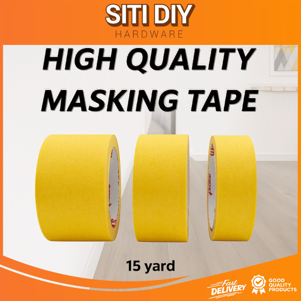 Masking Tape 15Yards กาวติดตัวเองคุณภาพสูง (18 มม. 24 มม. 36 มม. 48 มม.) เทปจิตรกร