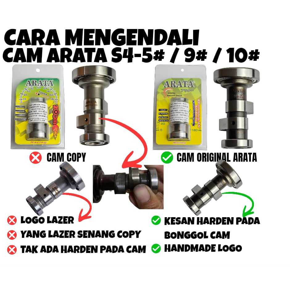 CAM ARATA RACING HARAM EX5 DREAM WAVE100 W100 CLASS 1 S4 5 S4 9 บล็อกเพลาเพลาลูกเบี้ยว Modenas CT100
