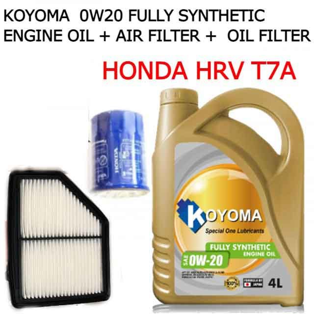 HONDA HRV T7A, ไส้กรองอากาศ + กรองน้ํามัน + KOYOMA 0W20 FULLY SYNTHETIC ENGINE OIL fc